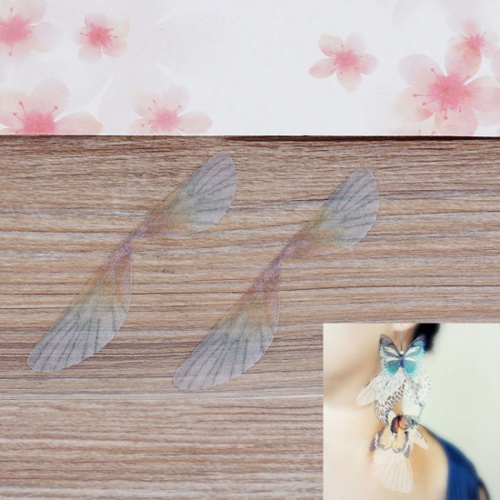 Picture of Organza For DIY & Craft Blue Ethereal Butterfly Wing 80mm(3 1/8") x 15mm( 5/8"), 4 PCs