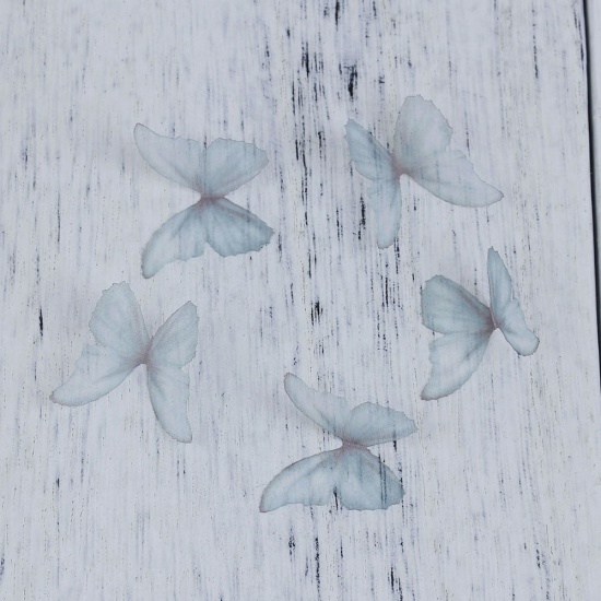 Picture of Organza For DIY & Craft Purple & Blue Ethereal Butterfly 30mm(1 1/8") x 25mm(1"), 5 PCs