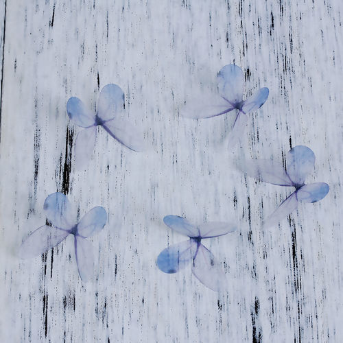 Immagine di Organza Fai Da Te Blu Viola Eterea Farfalla 30mm x 22mm, 5 Pz
