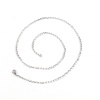 Picture of 304 Stainless Steel Link Curb Chain Necklace Silver Tone 50.5cm(19 7/8") long, Chain Size: 5x2.5mm(2/8"x1/8"), 1 Piece