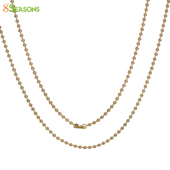 Picture of 304 Stainless Steel Ball Chain Necklace Silver Tone 60cm(23 5/8") long, Chain Size: 2mm(1/8"), 1 Piece