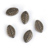 Immagine di Lega di Zinco Separatori Perline Foglia Bronzo Antico Circa 9mm x 6mm, Foro:Circa 1.5mm, 100 Pz