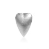 Picture of Brass Spacer Beads Heart Silver Tone (Fits Cord Size: 7mm) 14mm( 4/8") x 12mm( 4/8"), Hole: Approx 7.9mm, 5 PCs                                                                                                                                               