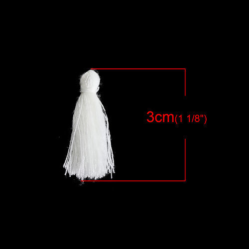 Picture of Polyester Tassel White 30mm(1 1/8"), 5 PCs