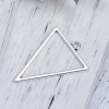 Image de 10 Pcs Pendentifs Breloques de Cadre de Lunette Géométrique en Alliage de Zinc Argent Vieilli Triangle Creux 35mm x 27mm