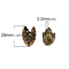 Picture of Zinc Based Alloy Filigree Beads Caps Flower Antique Bronze (Fit Beads Size: 14mm Dia.) 29mm x19mm, 2 PCs