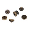Picture of Copper Metal Snap Fastener Buttons Round Antique Bronze 10mm x6mm( 3/8" x 2/8") 10mm x4mm( 3/8" x 1/8") 9mm x6mm( 3/8" x 2/8") 9mm x3mm( 3/8" x 1/8"), 20 Sets(4 PCs/Set)