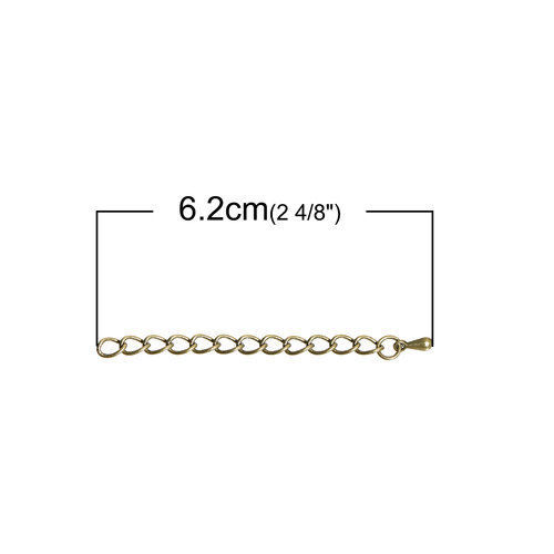 Image de Chaînes d'Extension pour Collier Bracelet en Laiton Bronze Antique 6.2cm long, 20 Pièces                                                                                                                                                                      