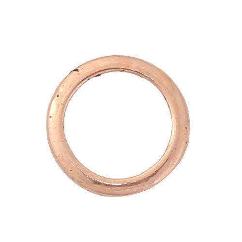 Immagine di 1mm Lega di Zinco Chiuso Stile Anello di Salto Tondo Oro Rosa 12mm Dia, 50 Pz