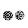 Picture of Zinc Based Alloy Spacer Beads Round Antique Silver Color Filigree About 10mm Dia, Hole: Approx 1.9mm, 10 PCs