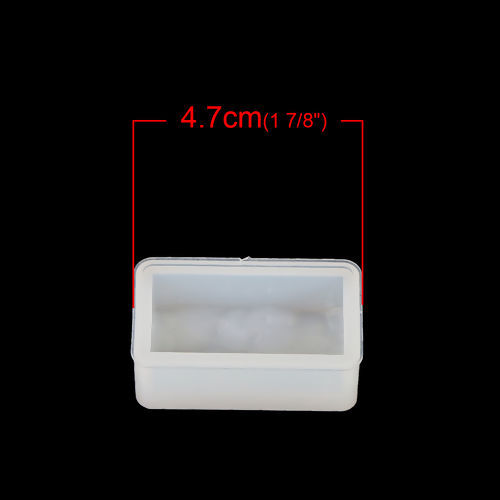 Immagine di Silicone Muffa della Resina per Gioielli Rendendo Rettangolo Bianco 47mm x 27mm, 1 Pz