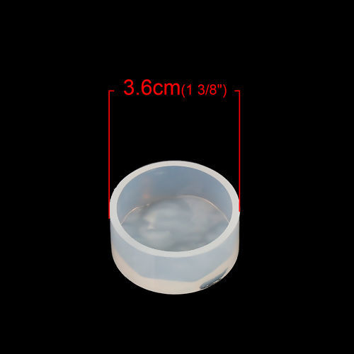 Immagine di Silicone Muffa della Resina per Gioielli Rendendo Tondo Bianco 3.6cm Dia, 1 Pz