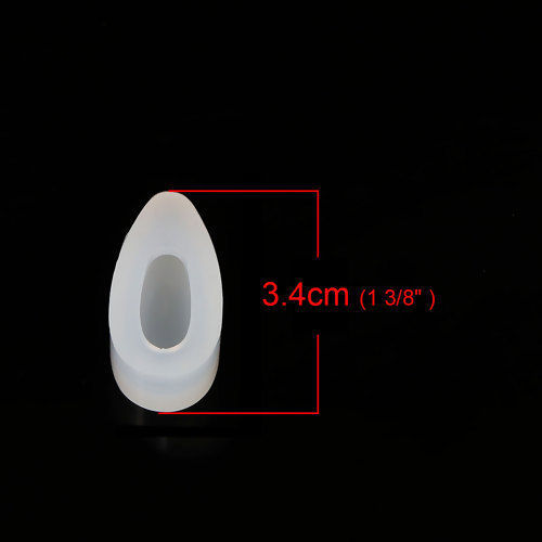 Immagine di Silicone Muffa della Resina per Gioielli Rendendo Goccia Bianco 31mm x 16mm, 1 Pz