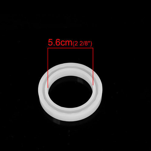 Picture of Silicone Resin Mold For Jewelry Making Faceted Bracelet White 7.6cm(3") Dia., 1 Piece
