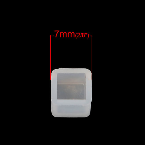Picture of Silicone Resin Mold For Jewelry Making Square White 7mm( 2/8") x 7mm( 2/8"), 5 PCs