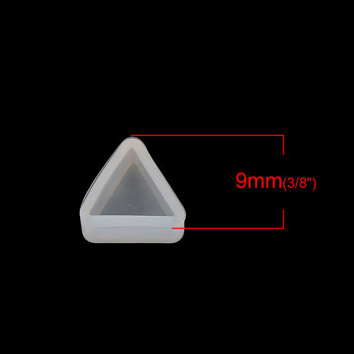 Immagine di Silicone Muffa della Resina per Gioielli Rendendo Triangolo Bianco 9mm x 9mm, 5 Pz