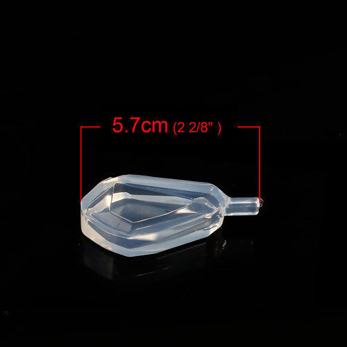 Immagine di Silicone Muffa della Resina per Gioielli Rendendo Irregolare Bianco 57mm x 24mm, 1 Pz