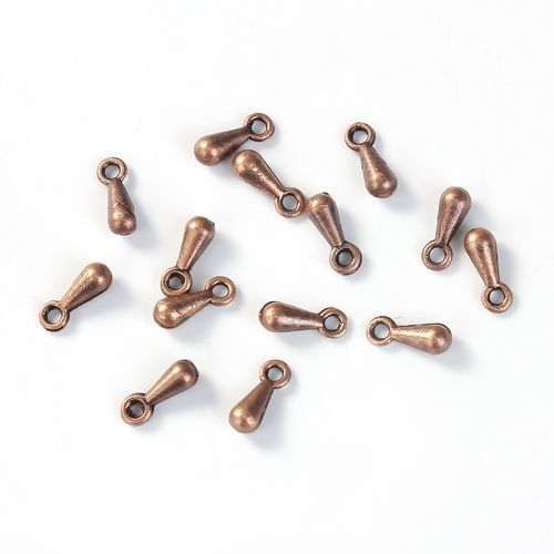 Picture of Zinc Based Alloy Charms Extender Chain Ends For Jewelry Necklace Bracelet Antique Copper Drop 7mm x 3mm, 200 PCs