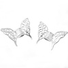 Picture of Zinc Based Alloy Spacer Beads Butterfly Animal Silver Plated Wing 47mm x 36mm, Hole: Approx 3.7mm, 3 PCs