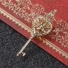 Bild von Kupfer 3D Wunsch Perlenkäfig Schmuck Anhänger Schlüssel Vergoldet Herz Zum Öffnen (für 8mm Perlen） 39mm x 14mm, 1 Stück
