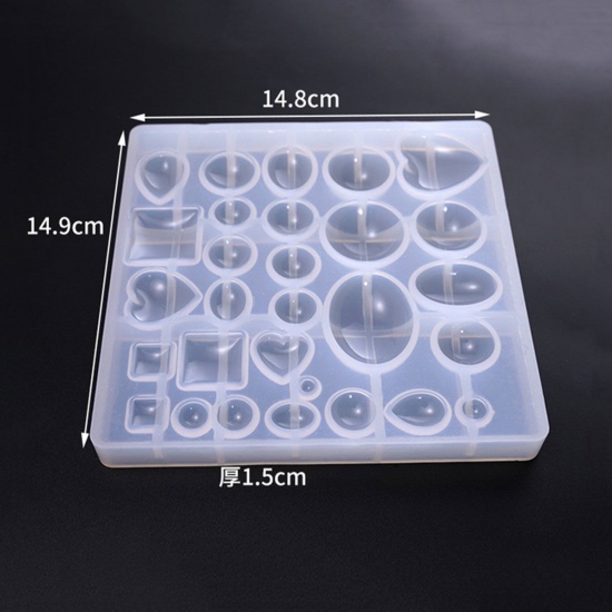 Picture of Silicone Resin Mold For Jewelry Making At Random White 15cm(5 7/8") x 15cm(5 7/8"), 1 Piece