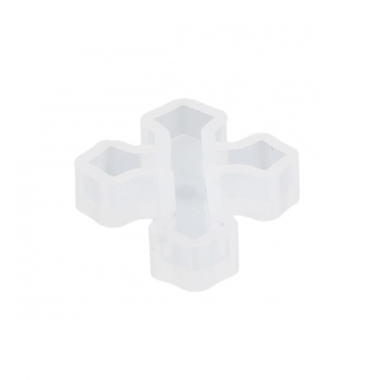 Immagine di Silicone Muffa della Resina per Gioielli Rendendo Croce Bianco 39mm x 31mm, 1 Pz