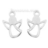 Picture of Stainless Steel Charms Angel Silver Tone Hollow 15mm( 5/8") x 11mm( 3/8"), 2 PCs