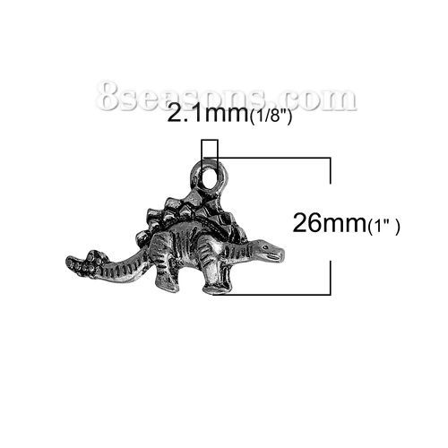 Bild von Zinklegierung Charms Stegosaurus Antiksilber 26mm x 15mm, 5 Stück