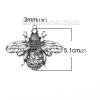 Bild von Zinklegierung Anhänger Biene Antiksilber Hohl 51mm x 39mm, 1 Stück