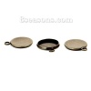 Picture of Brass Charms Round Antique Bronze Cabochon Settings (Fits 12mm Dia.) 18mm( 6/8") x 14mm( 4/8"), 20 PCs                                                                                                                                                        