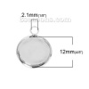 Picture of Brass Charms Round Silver Plated Cabochon Settings (Fits 12mm Dia.) 18mm( 6/8") x 14mm( 4/8"), 20 PCs                                                                                                                                                         