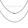 Picture of Stainless Steel Ball Chain Necklace Gunmetal 75.5cm(29 6/8") long, Chain Size: 2.4mm(1/8"), 1 Piece