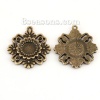 Picture of Zinc Based Alloy Charms Round Antique Bronze Cabochon Settings (Fits 8mm Dia.) 28mm x 25mm, 5 PCs