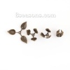 Bild von Messing Perlkappen Blätter Bronzefarbe, (für Perlengröße: 12mm D.) 18mm x 15mm, 3 Stück                                                                                                                                                                       