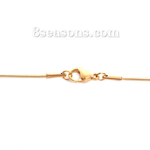 Bild von 304 Edelstahl Schlangenkette Kette Halskette Vergoldet 45.5cm lang, Kettegröße: 0.8mm 1 Strang