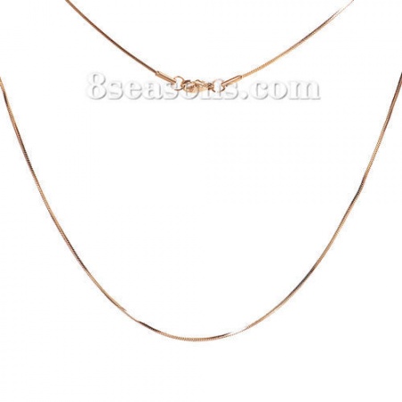 1 Strang Umweltfreundliche PVD-Vakuumbeschichtung Elegant Einfach Vergoldet 304 Edelstahl Schlangenkette Halskette Unisex Geschenk 45cm lang, Kettengröße: 1.1mm