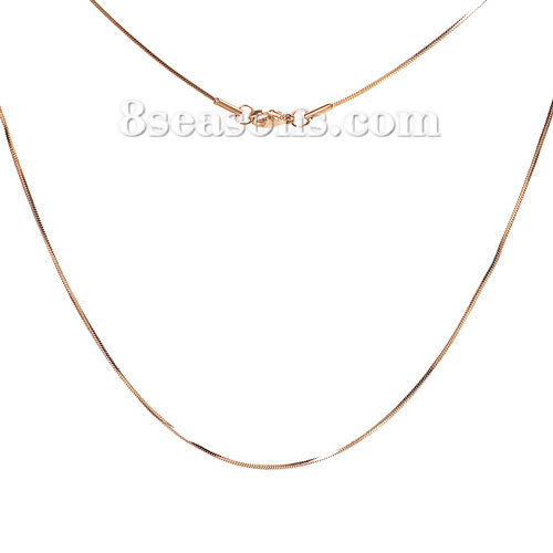 Immagine di 1 Pz Placcatura Sottovuoto PVD Ecologica Elegante Semplice Oro Placcato 304 Acciaio Inossidabile Catena di Serpente Collana Unisex Regalo 45cm Lunghezza, Dimensione della Catena: 1.1mm