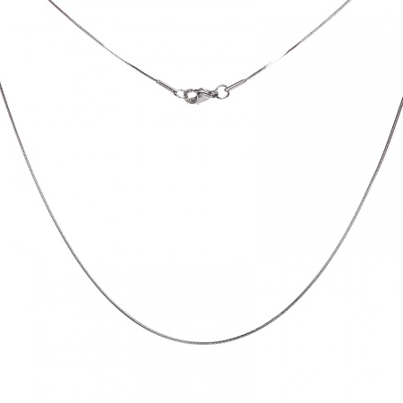 Colliers de Chaînes en 304 Acier Inoxydable Argent Mat Chaîne Maille Serpent 45.5cm long, 1 Pièce