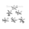 Picture of 304 Stainless Steel 3D Charms Star Fish Silver Tone 14mm( 4/8") x 13mm( 4/8"), 5 PCs