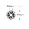 Bild von Zinklegierung Zwischenperlen Spacer Perlen Blumen Antiksilber 6mm x 6mm, Loch:ca. 1.7mm, 100 Stück