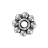 Picture of Zinc Based Alloy Spacer Beads Flower Antique Silver Color 6mm x 6mm, Hole: Approx 1.7mm, 100 PCs