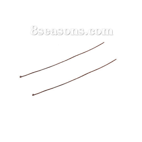 Picture of Brass Ball Head Pins Antique Copper 7cm(2 6/8") long, 0.7mm (21 gauge), 100 PCs                                                                                                                                                                               