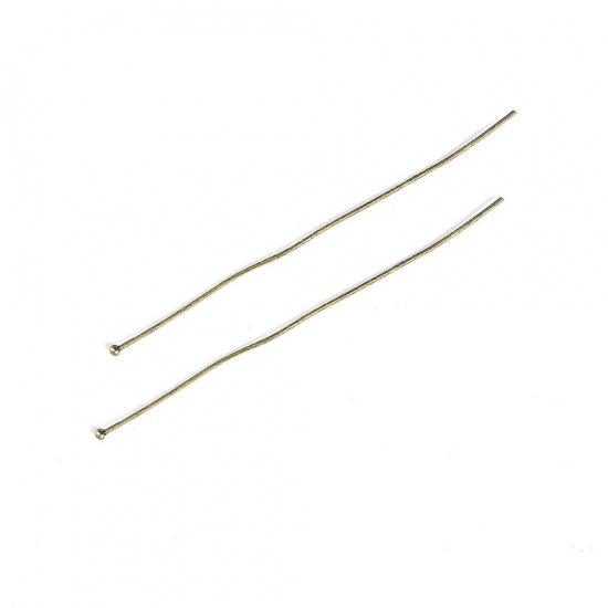 Picture of Brass Ball Head Pins Antique Copper 7cm(2 6/8") long, 0.7mm (21 gauge), 100 PCs