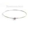 Image de Bracelets en 304 Acier Inoxydable Extensible Unique Nœud Rond Réglable Avec Boule Amovible Argent Mat 21cm 1 Pièce