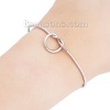 Image de 1 Pièce Bracelet Manchette Jonc Semi-Ouvert en 304 Acier Inoxydable Respectueux de la Nature Nœud D'Amour Argent Mat 6.1cm Dia.