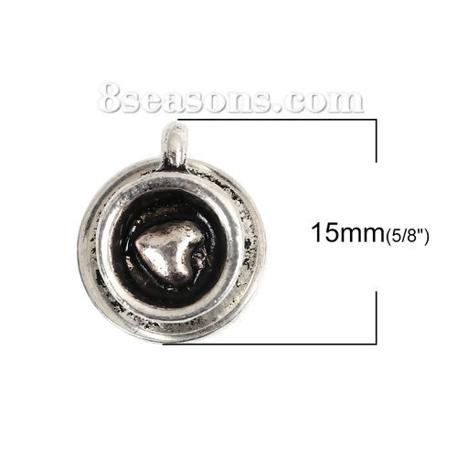 Picture of Zinc Based Alloy Charms Cup Antique Silver Color 15mm( 5/8") x 13mm( 4/8"), 10 PCs
