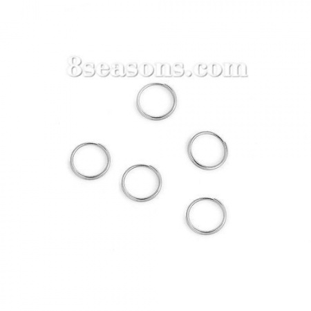 5000 Stück 8mm D., 0.6mm(23 Gauge) 304 Edelstahl Spaltring Doppelt Sprungringe für die Schmuckherstellung Silberfarbe Rund