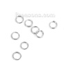 Picture of 1 Packet(about 10000 PCs) 5mm Dia., 0.6mm(23 gauge) 304 Stainless Steel Double Split Jump Rings Findings For Jewelry Making Silver Tone Round
