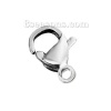 Picture of 304 Stainless Steel Lobster Clasp Findings Silver Tone 12mm x 7mm, 200 PCs