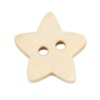Picture of Wood Sewing Buttons Scrapbooking 2 Holes Star Pale Yellow 13x13mm( 4/8" x 4/8"), 200 PCs
